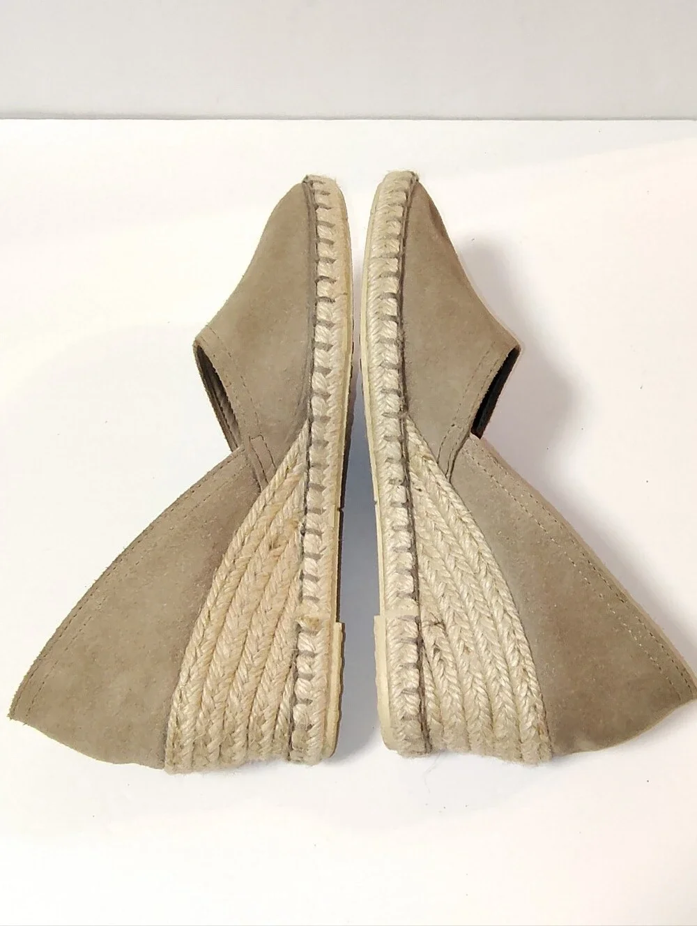Verbenas Women's Mamen Suede Slip-On Wedge Espadrilles in Stone Made In Spain 39